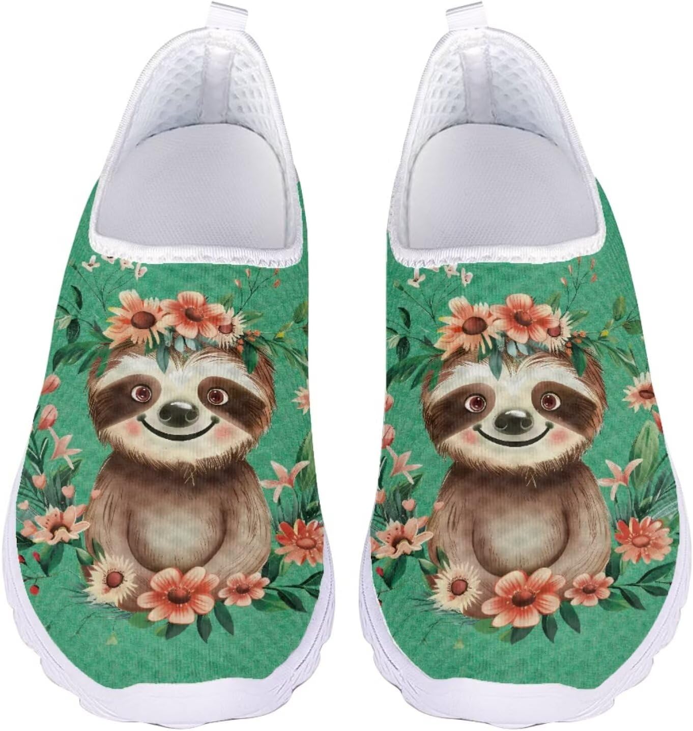 

Унисекс спортивные прогулочные кроссовки Jeiento, с сеткой, Cute Sloth