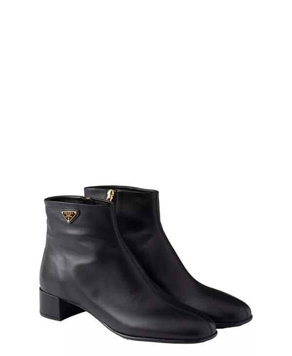 Женские ботильоны из кожи наппа Prada, черный