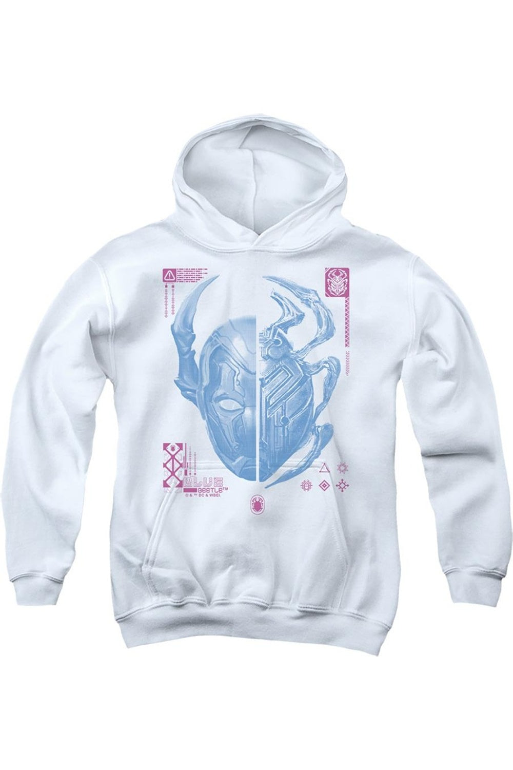 

Блу Битл (2023) Молодежная толстовка с капюшоном Split Beetle Gildan, белый