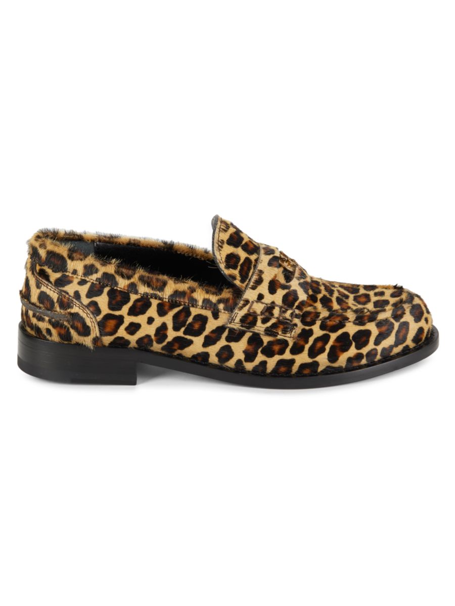 Кожаные пенни-лоферы с леопардовым принтом Roberto Cavalli, цвет Cheetah