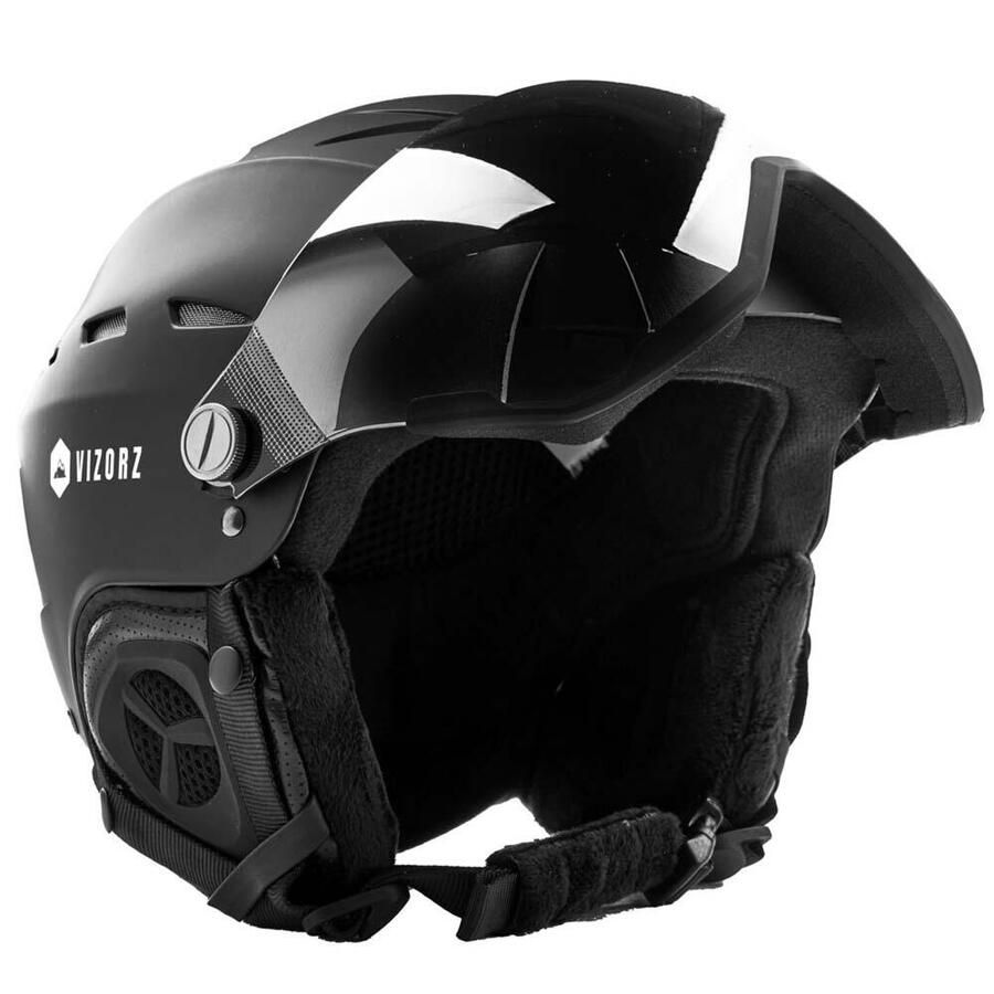 

PERFECT FIT Горнолыжный шлем Vizorz Lux — черный — с оранжевым и серебристым козырьками