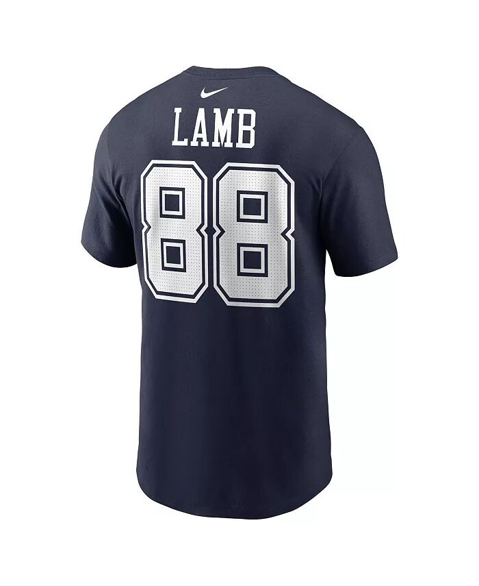 Мужская футболка CeeDee Lamb Navy Dallas Cowboys с именем и номером игрока Nike — фото 2