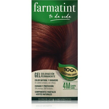 

4M Chestnut Mahogany 130 мл стойкая краска для волос без аммиака, Farmatint