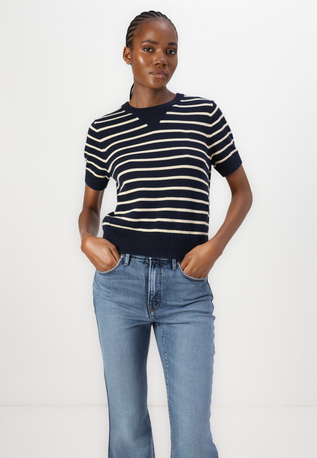 

Джинсы Bootcut GOOD LEGS FLARE DEEP YOKE Good American, синий деним