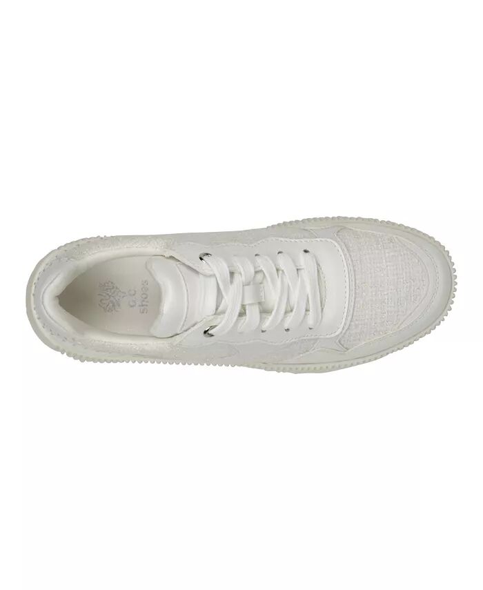 Женские кроссовки Calico на платформе со шнуровкой GC Shoes, белый — фото 4