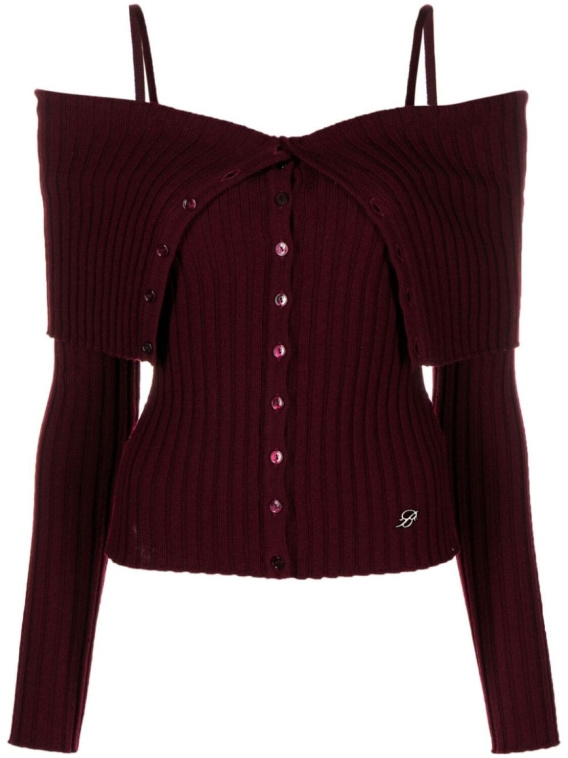 

Шерстяной топ в рубчик Blumarine, красный