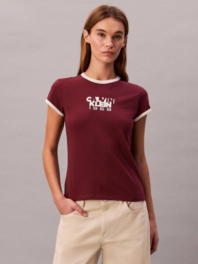 

Футболка Baby с принтом логотипа 1968 Calvin Klein, Tawny Port