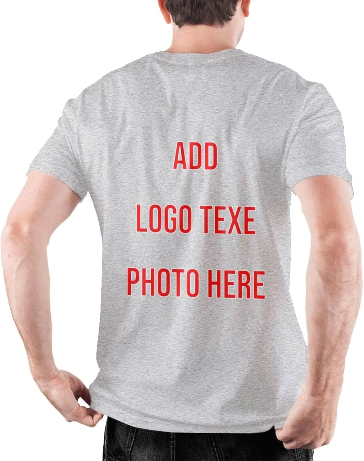 Футболка с логотипом и текстом спереди и сзади, Cotton, Crew Neck — фото 4