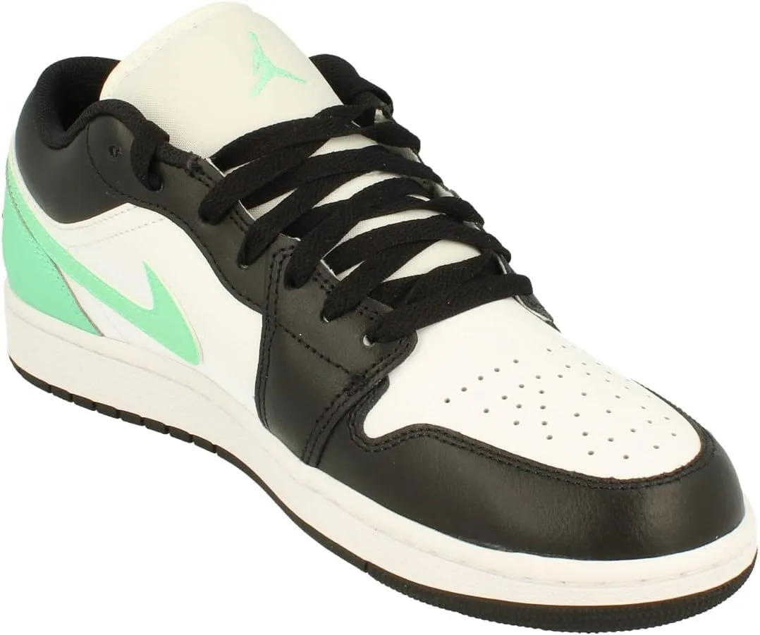 Мужские кроссовки Jordan Air Jordan 1 Low 553558 144 UNC - Размер Nike, белый/черный/зеленый — фото 4