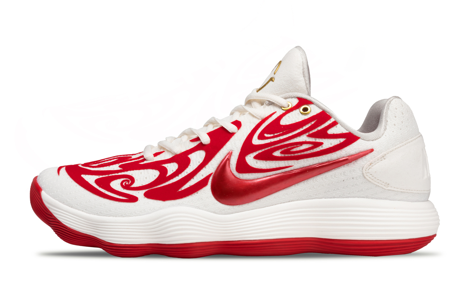 

Nike Гиперданк 2017 Изгоняющие зло устойчивые к истиранию противоскользящие низкие баскетбольные кроссовки мужские бело-красные, цвет White