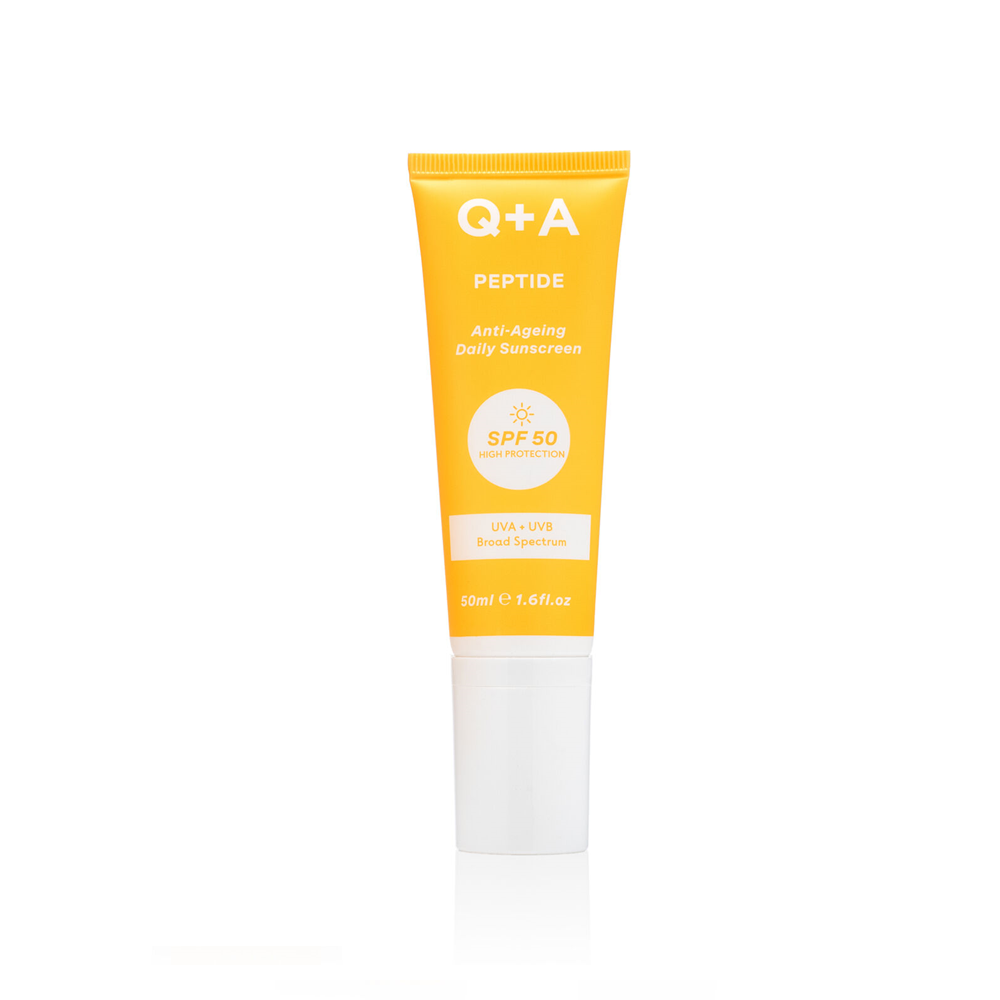 

Защитный крем для лица от солнца для зрелой кожи peptide anti-ageing daily sunscreen spf50 Q+A, 50 мл