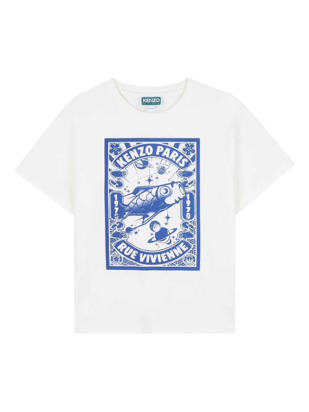 

Футболка с графичным принтом Kenzo Kids, белый