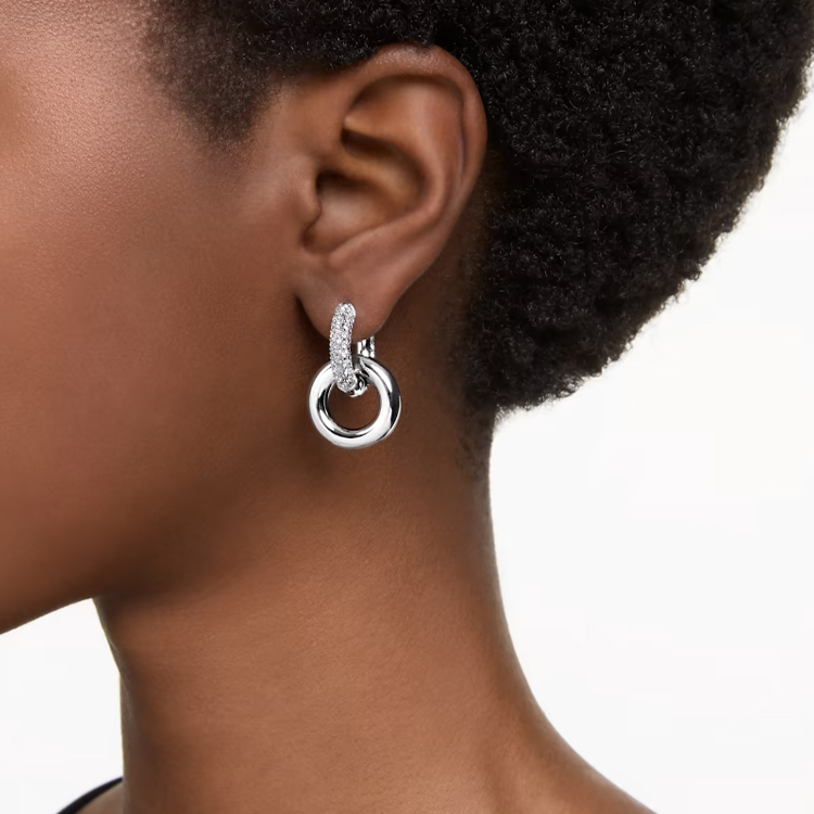 

Swarovski Родированные серьги женские серебряные