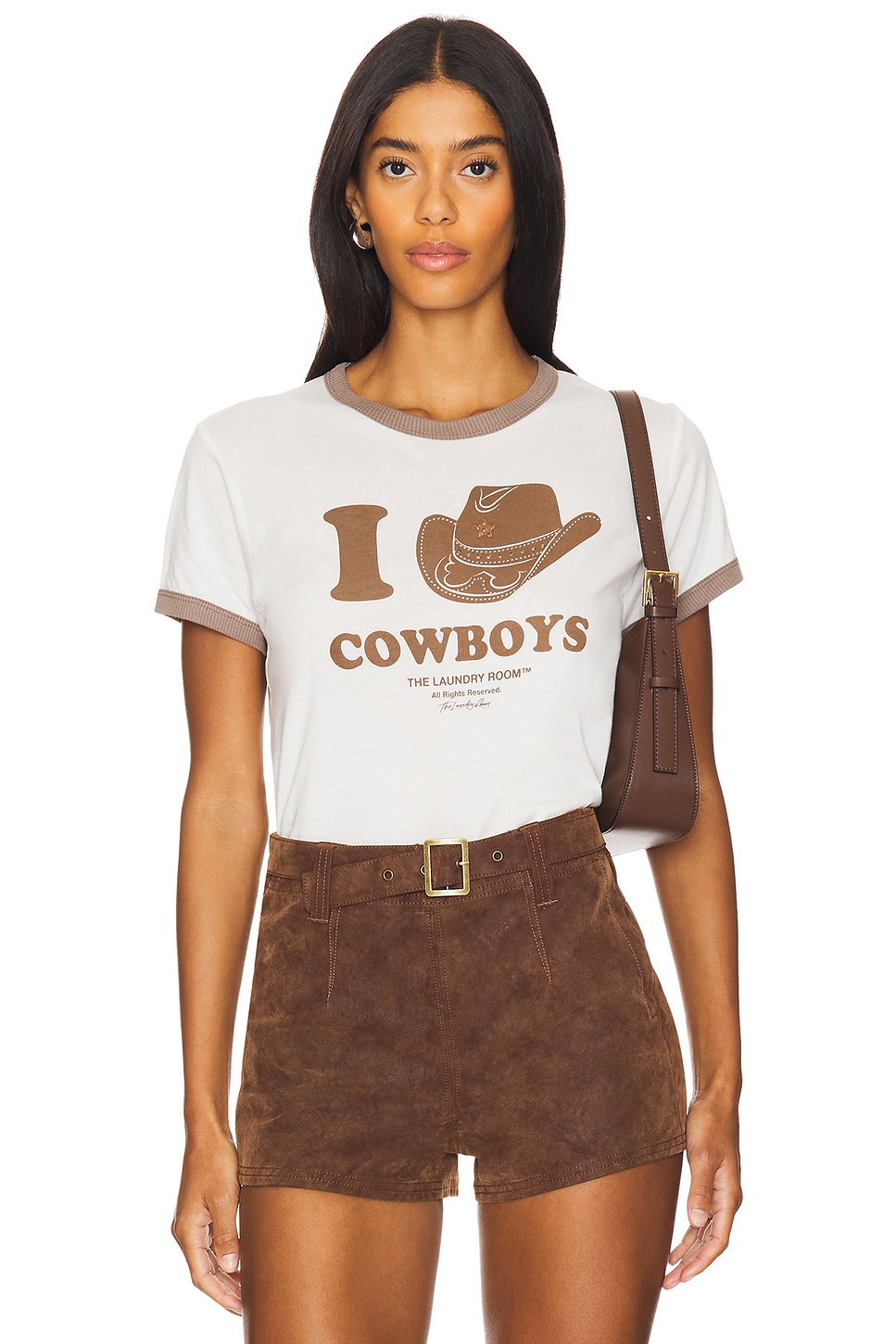 

Футболка i heart cowboys perfect ringer The Laundry Room, коричневый