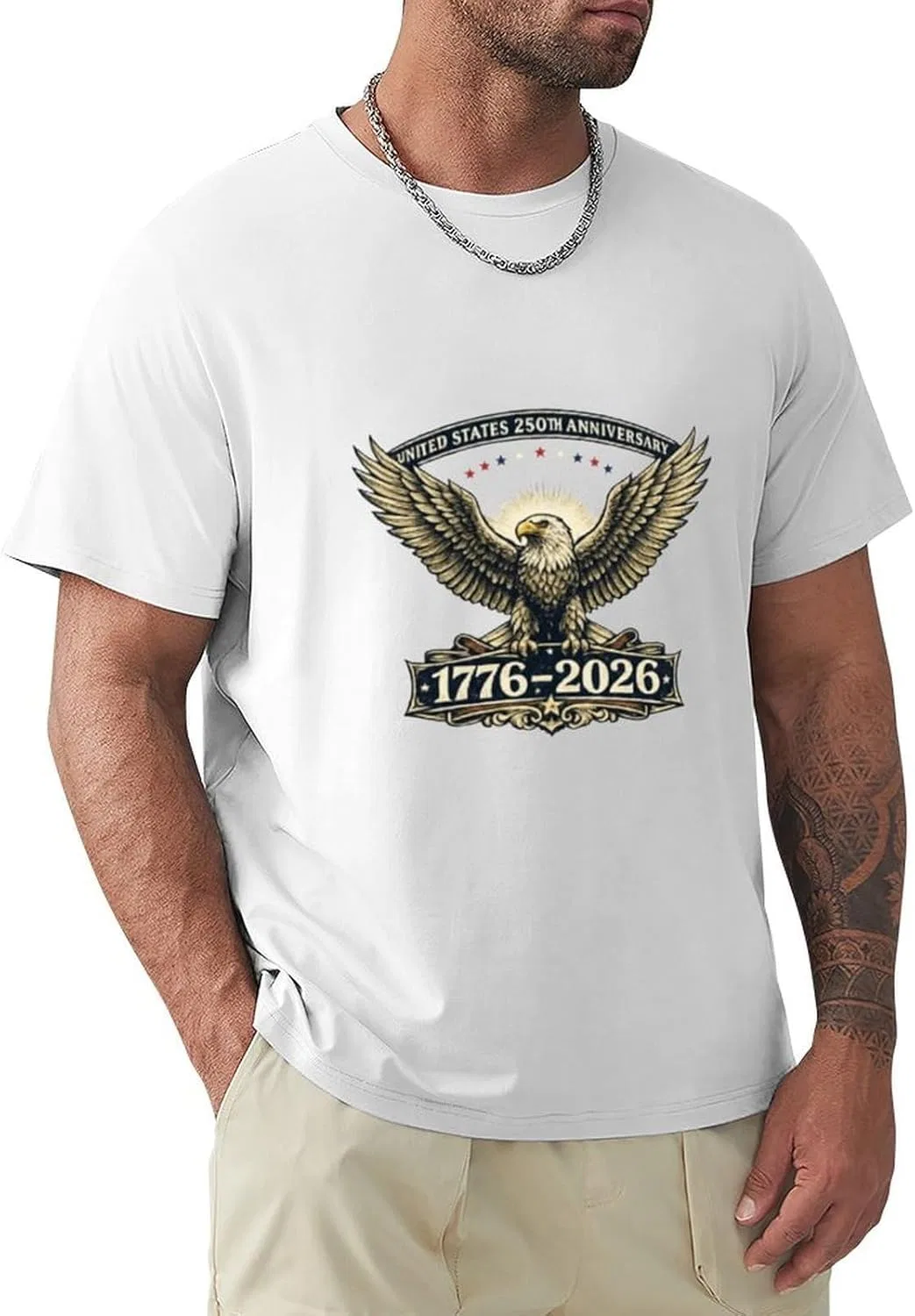 Мужская футболка с принтом, хлопковая, White-style-1