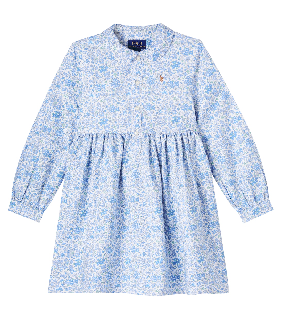 

Цветочное хлопковое платье Polo Ralph Lauren Kids, Carolan Floral Nevis Blue