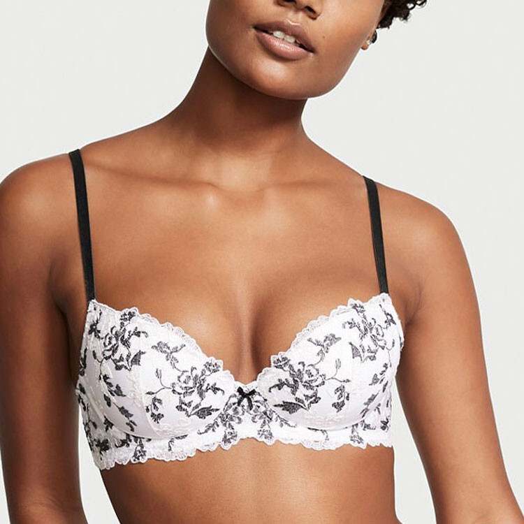

Женский бюстгальтер Victoria's Secret, цвет Black and white/floral print