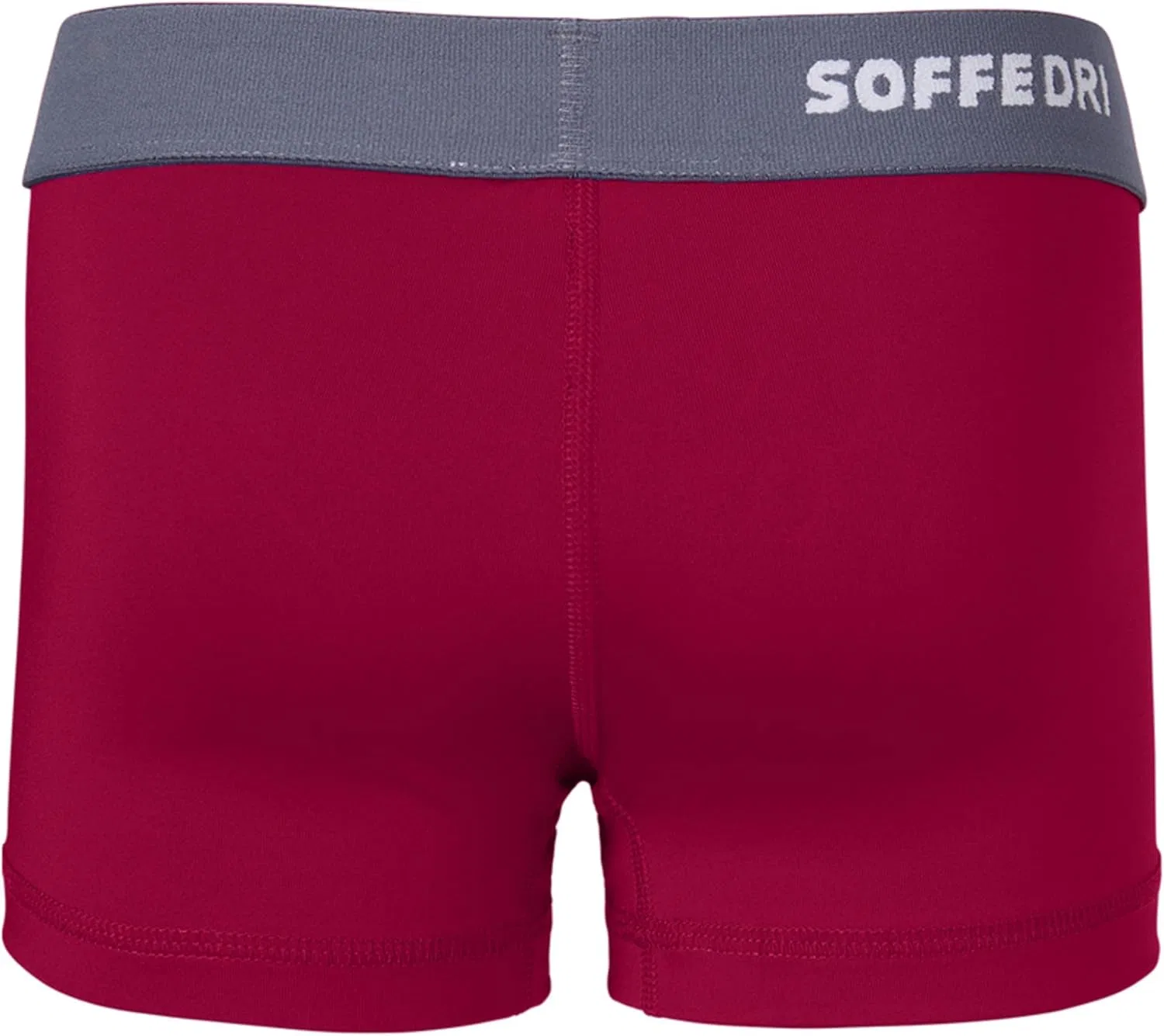 Шорты Soffe для девочек с низкой посадкой и эффектом сухого подтягивания, длина внутреннего шва 2,5 дюйма, Cardinal/Gun Metal — фото 4