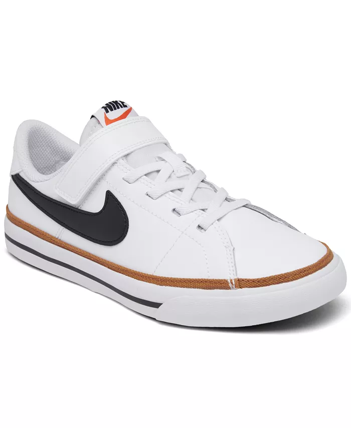 

Детские повседневные кроссовки Court Legacy с регулируемой застежкой от Finish Line Nike, белый