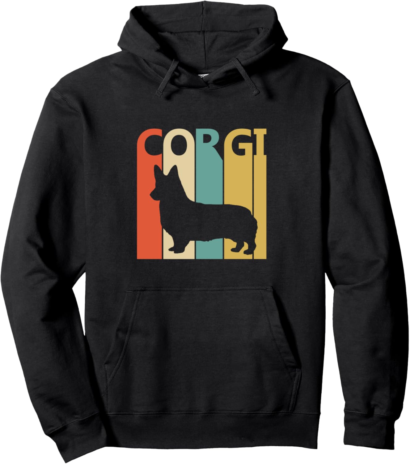 

Худи с изображением корги (вельш-корги) Corgi Welsh Corgi Puppy, черный