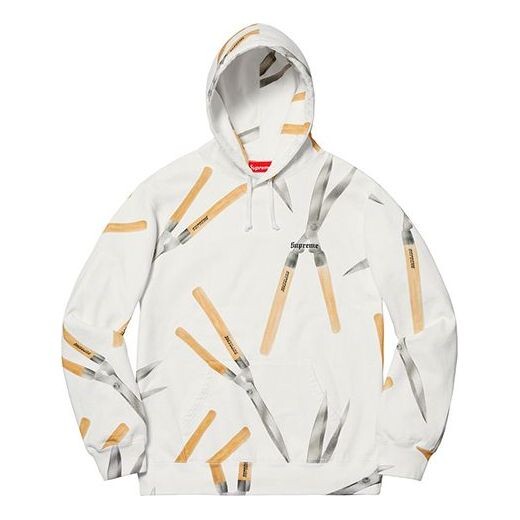 

Толстовка ss19 shears hooded sweatshirt white Supreme, белый