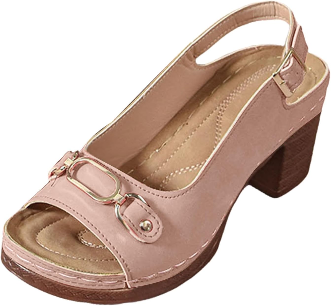 

Женские сандалии, комфортные винтажные с открытым носком, ремешок с пряжкой, с задником, римские сандалии, повседневные летние туфли, модные свадебные и праздничные сандалии Kvotuu, розовый