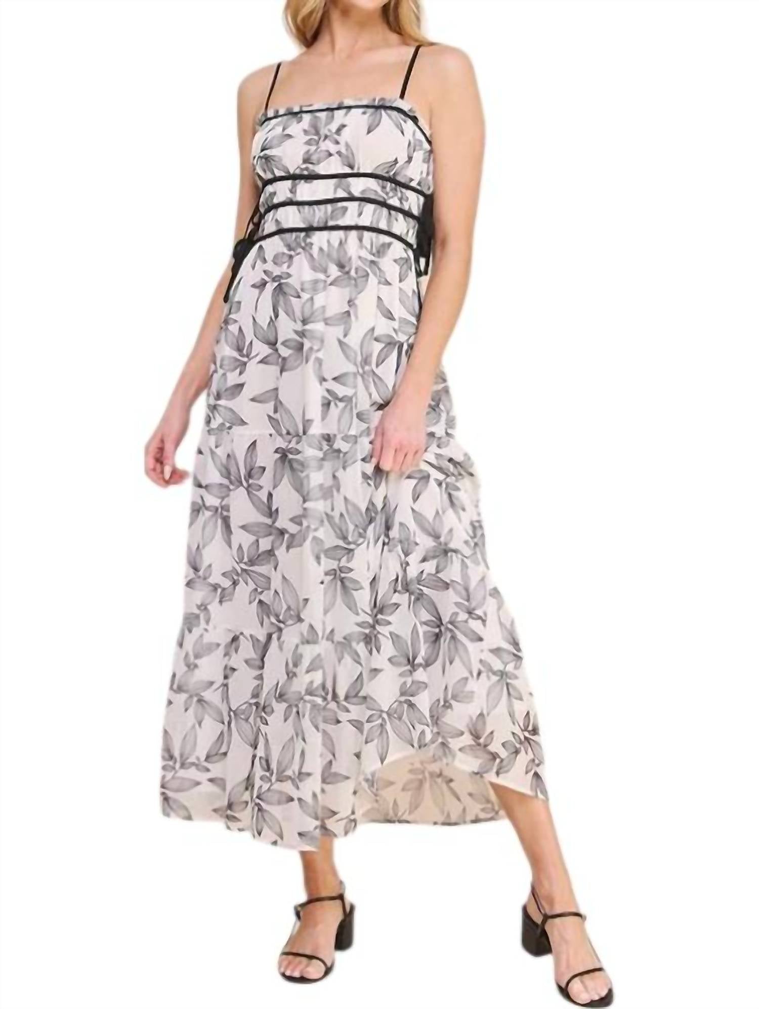 

Платье-макси Leaf в цвете Off White/black ALLIE ROSE