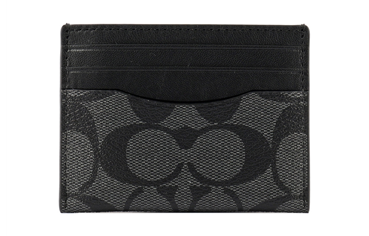 

Чехол для карт из лакированного холста мужской серо-черный COACH