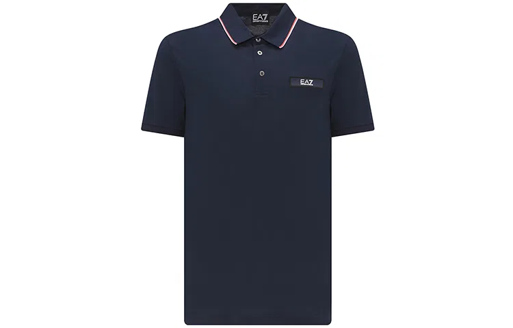 Поло EA7 SS23 мужское темно-синее EMPORIO ARMANI, Navy Blue