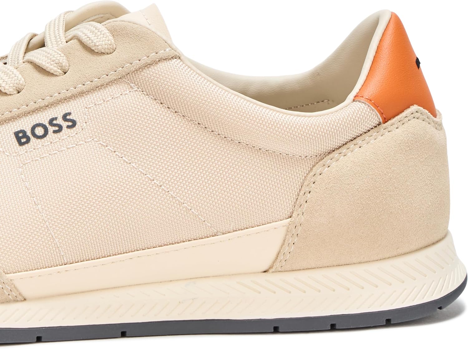 Кроссовки низкие мужские BOSS из комбинированной кожи, Taupe Grey — фото 4