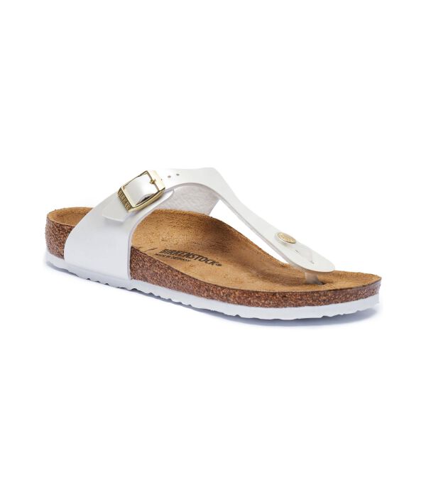 

Кожаные пляжные тапочки gizeh Birkenstock, белый