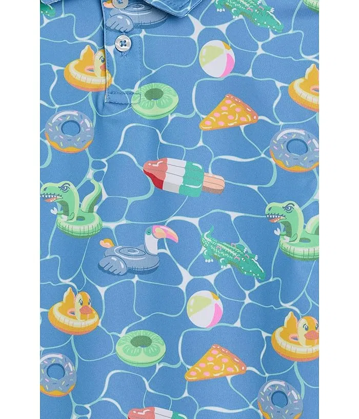 Поло Chubbies Kids The Cannonball Crew, Bright Blue/Pattern Base — фото 3