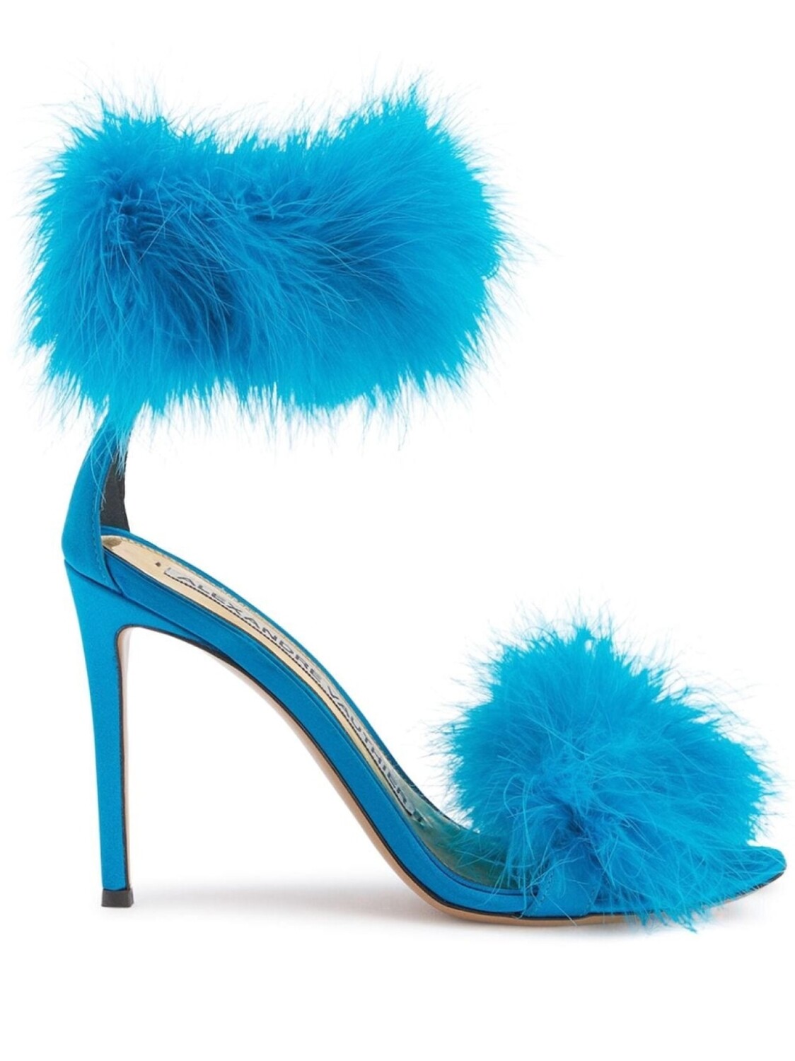 Alexandre Vauthier босоножки Veronica 105 с перьями, синий
