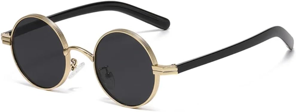 

Солнцезащитные очки с защитой от УФ-излучения UV400 | Маленькие круглые металлические панк-очки | Линзы конфетных цветов для занятий спортом на открытом воздухе и вождения DSVIGF, Gold Black