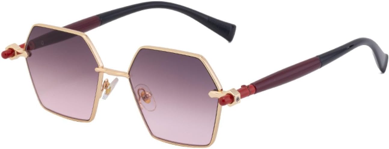 

Маленькие шестиугольные панк-солнцезащитные очки для женщин и мужчин, роскошные винтажные многоугольные очки для активного отдыха с защитой от УФ-излучения UV400 TVTBBVV, C6graypiuk