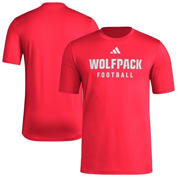 Мужская красная футболка nc state wolfpack для тренировок и разминки Adidas — фото 2