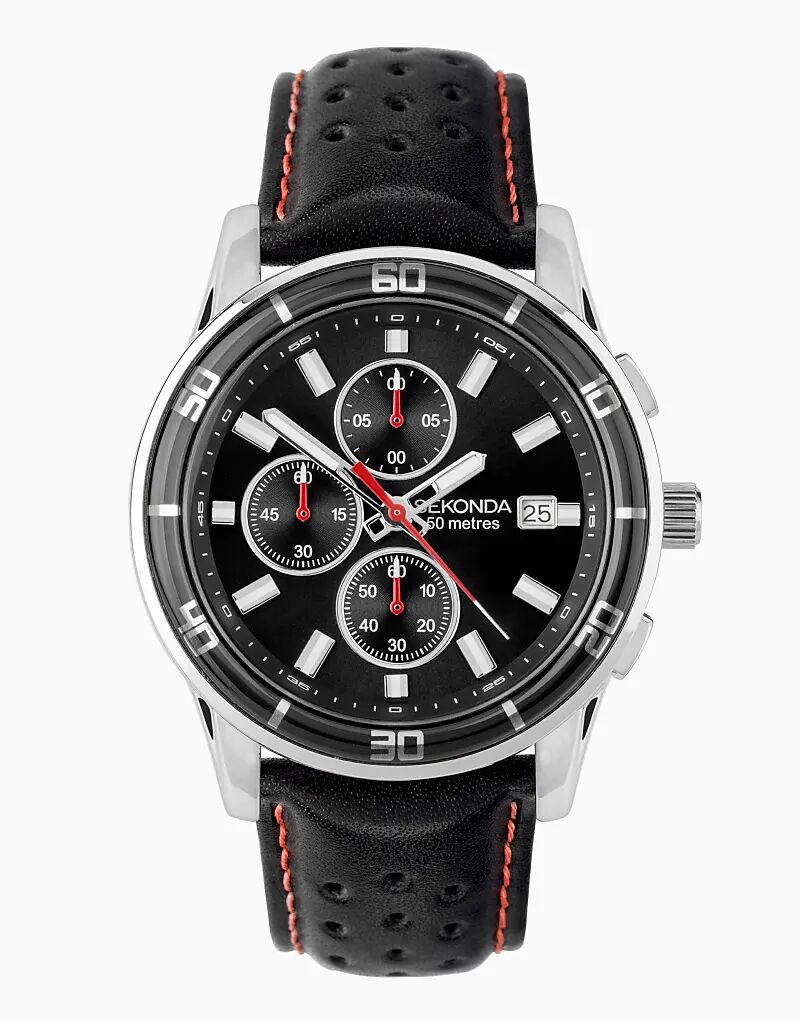 

Мужские аналоговые часы Midnight 44 мм черного цвета Sekonda
