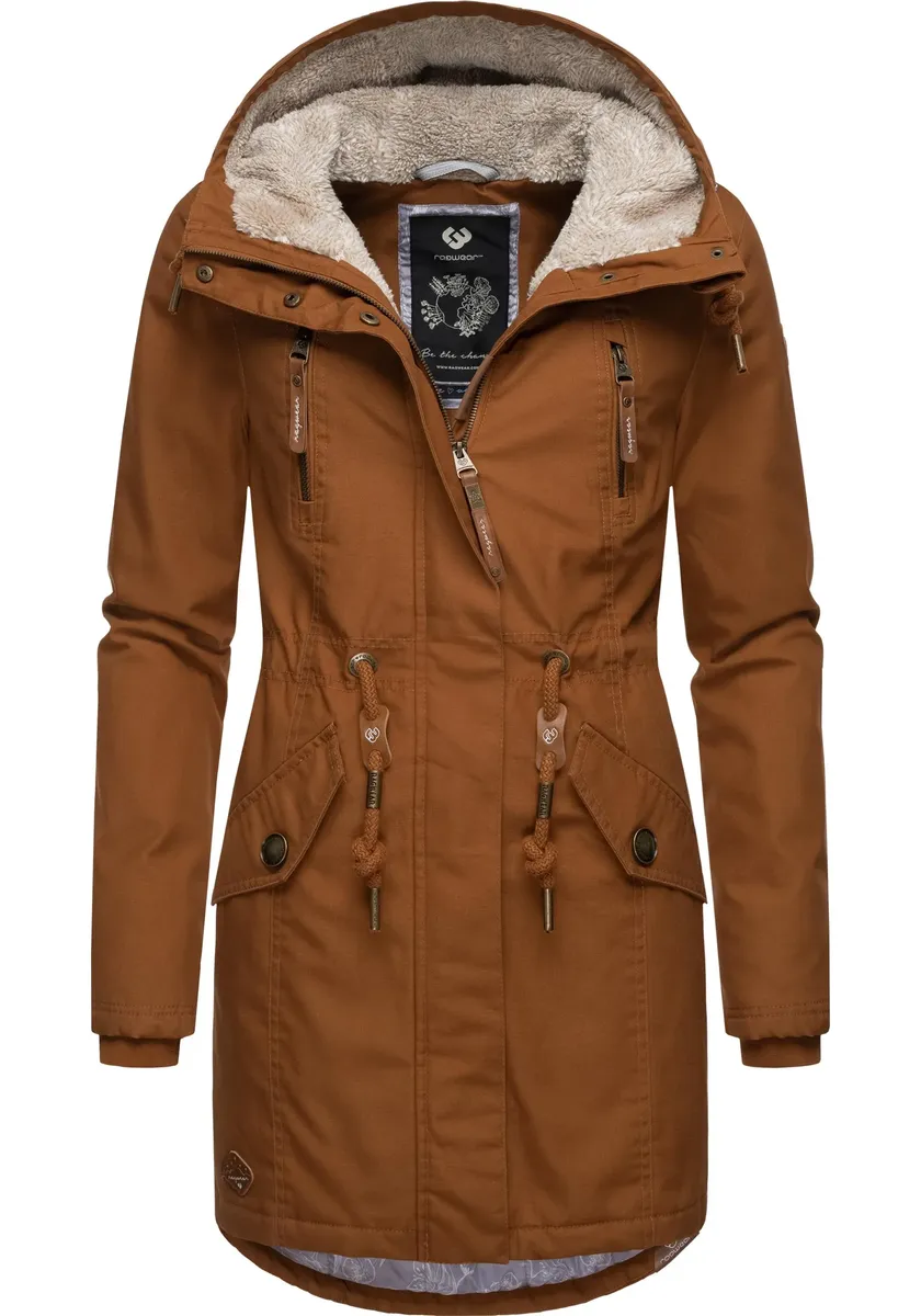 

Зимнее пальто Ragwear "Элси", стильная зимняя парка с капюшоном и флисом Тедди, коричневый