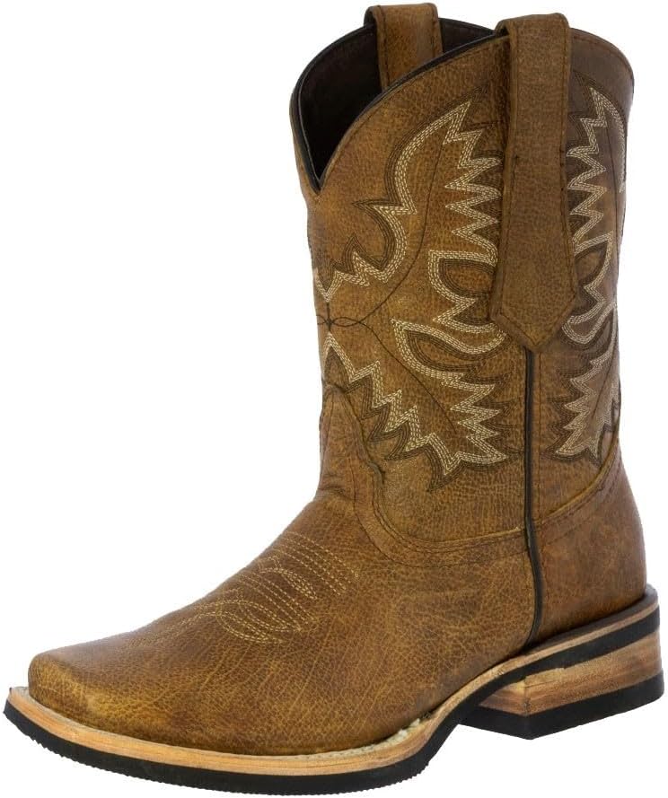 

Мужские ковбойские сапоги Texas Legacy медового коричневого цвета из западной кожи, для родео с квадратным носком