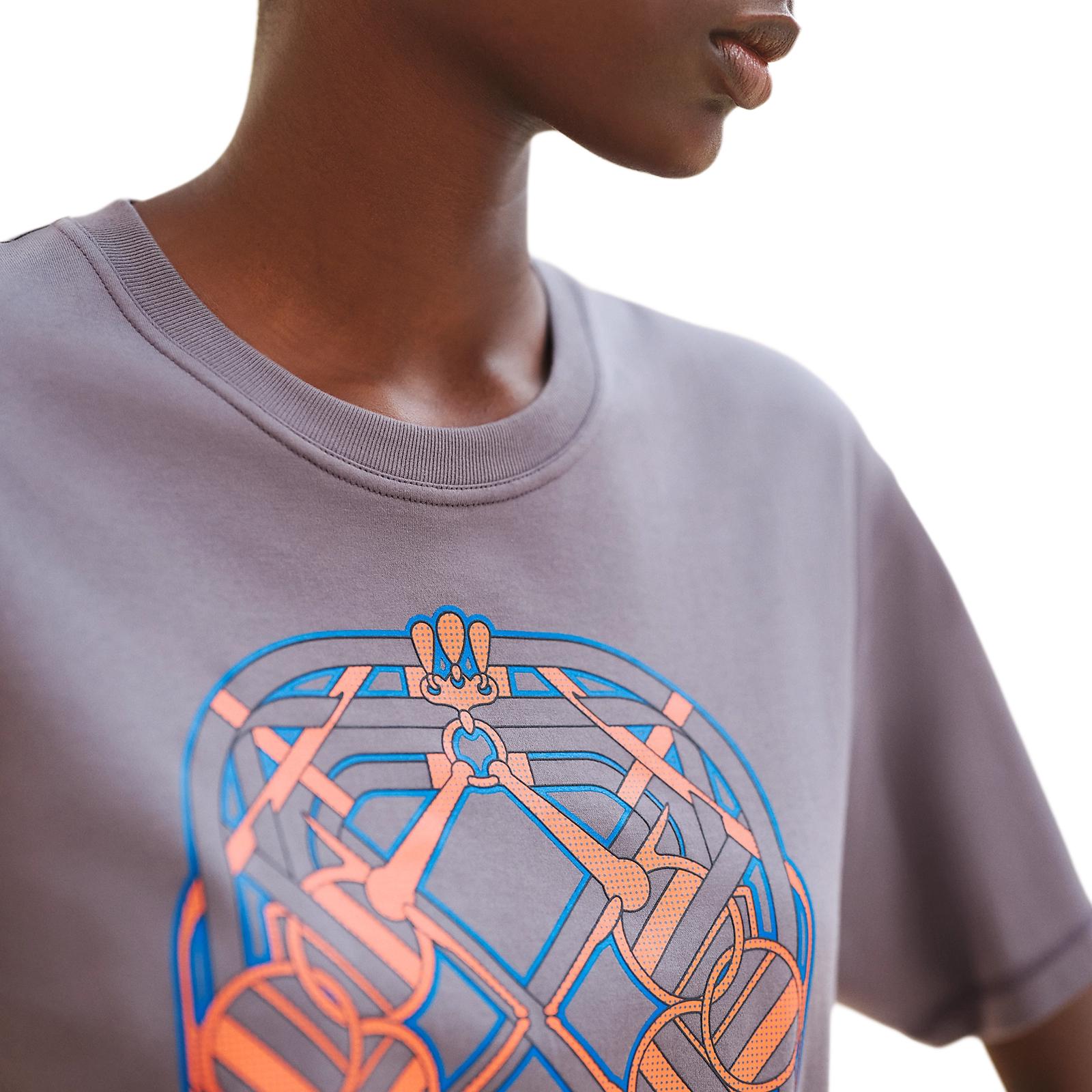 Футболка классическая женская каменный серый HERMES — фото 4