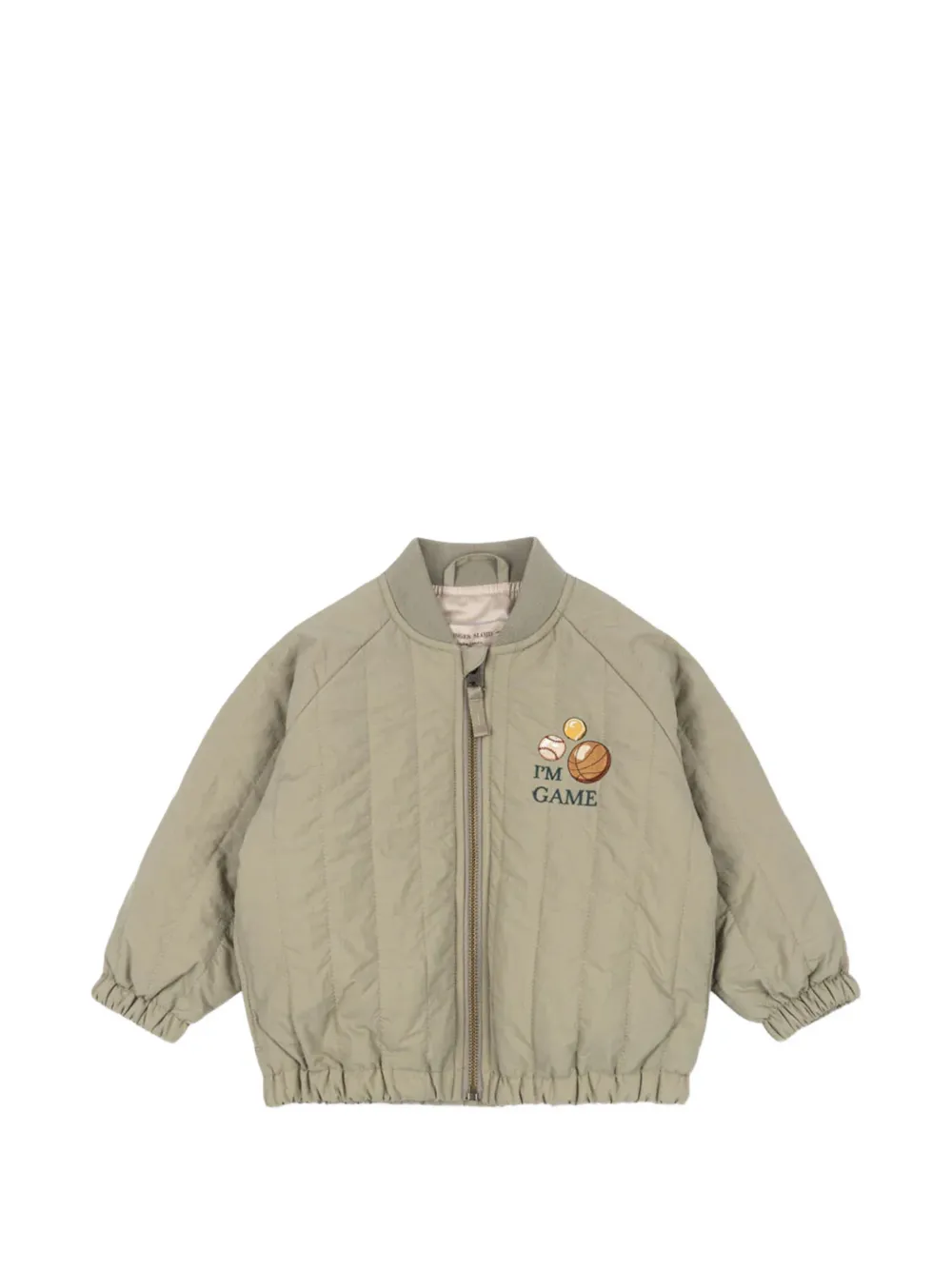 

Стеганый бомбер Juno с вышивкой Konges Sløjd, коричневый