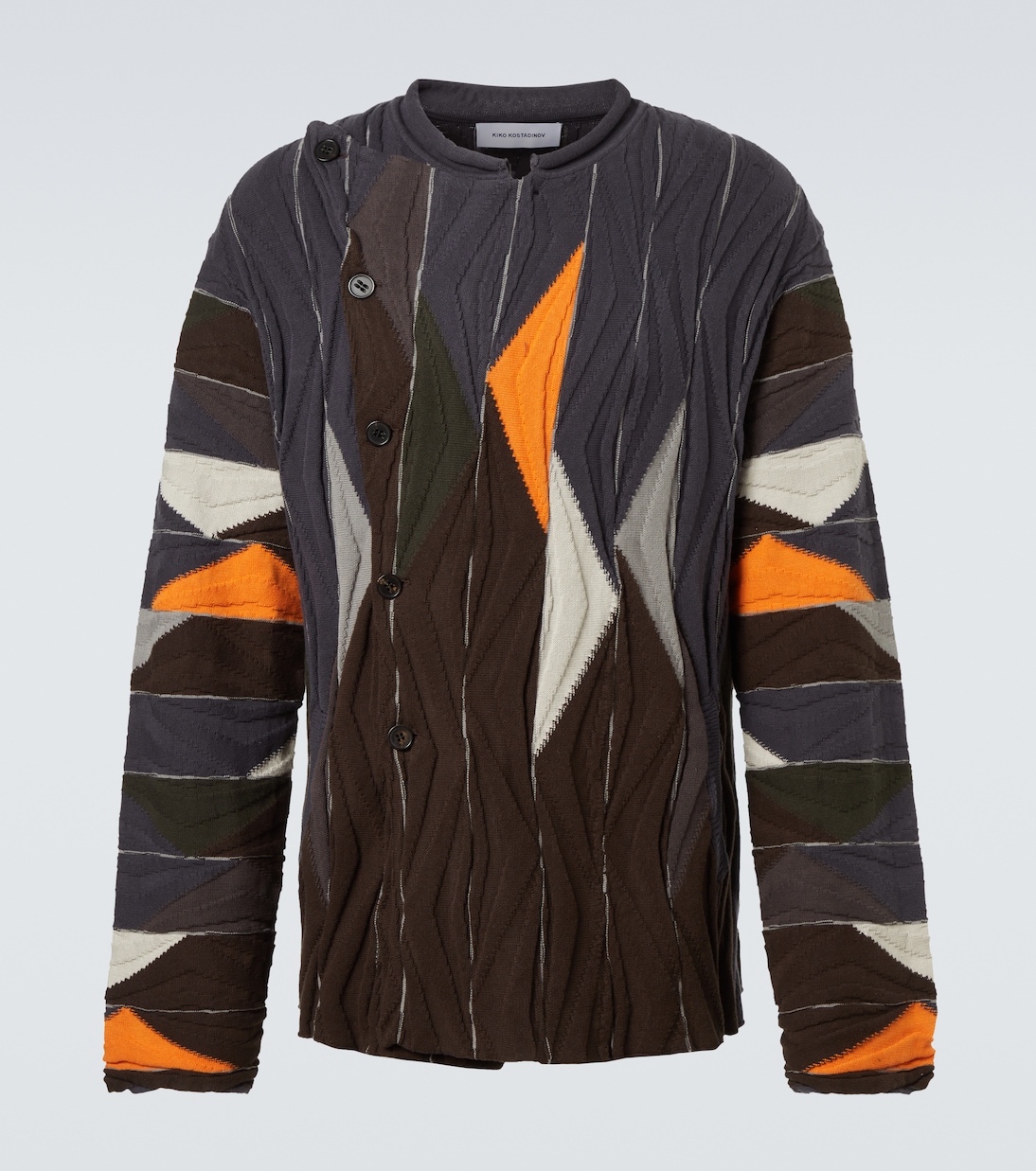 

Асимметричный хлопковый кардиган Raday Kiko Kostadinov, Brown Multicolor