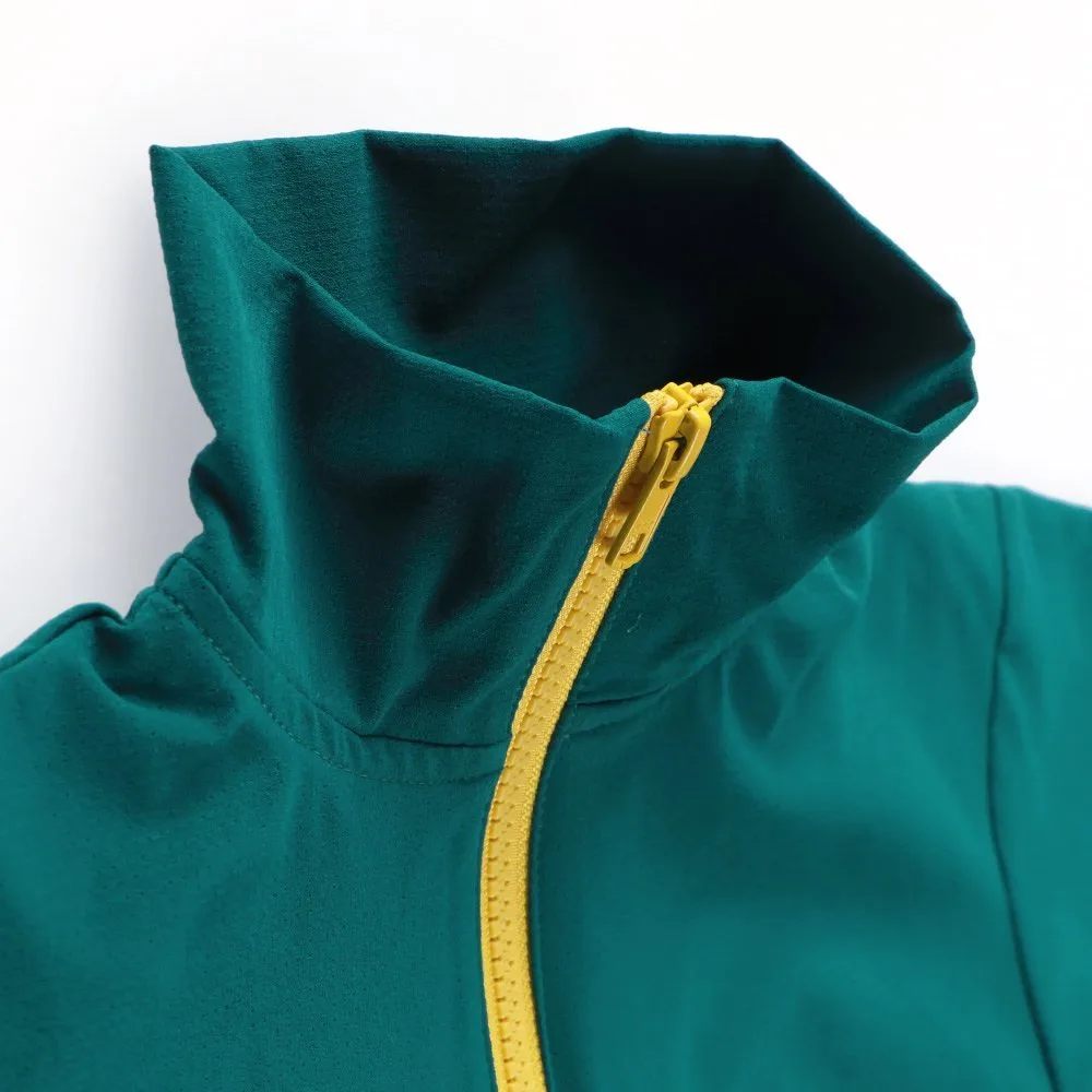 Футболка с рукавами 3/4 и молнией до середины груди [Dry Mesh] Branshes, green — фото 4
