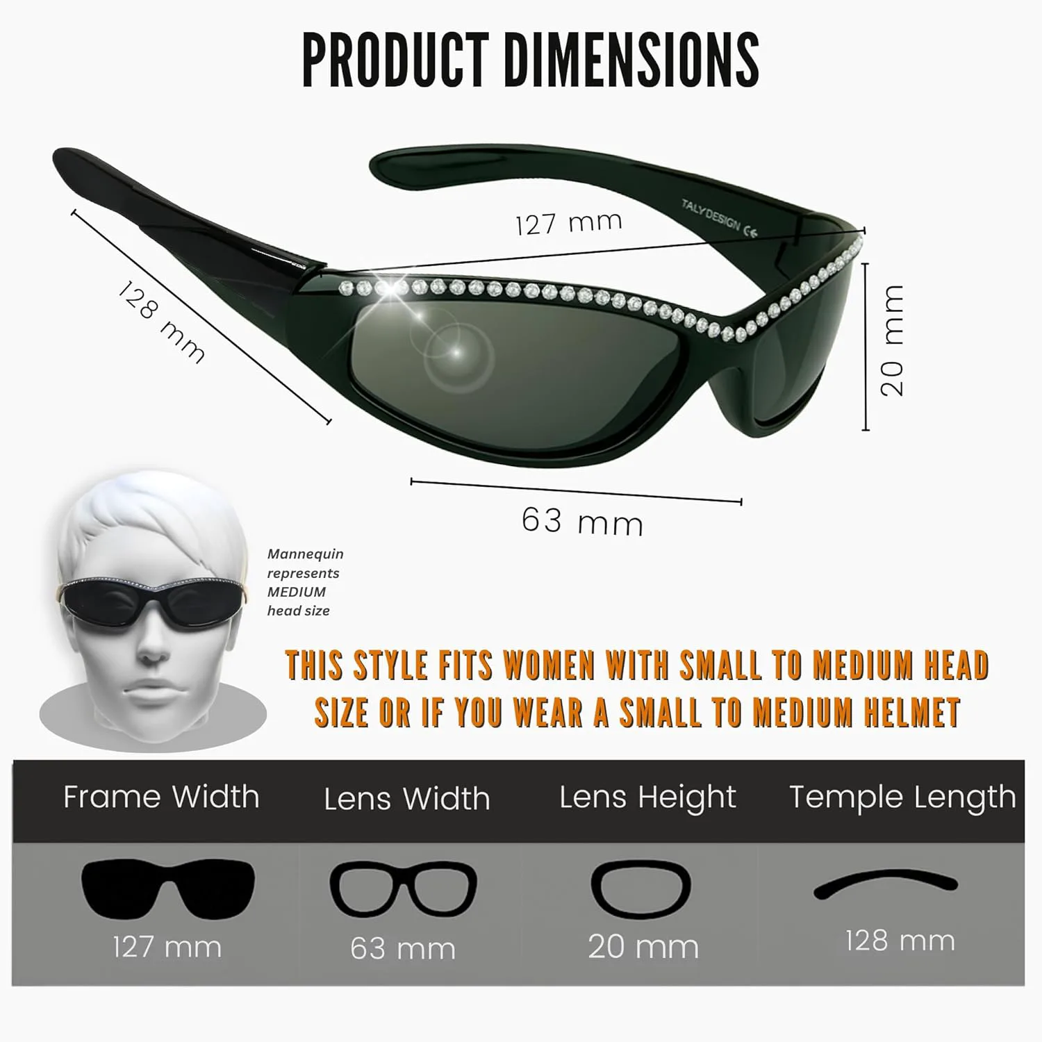 

Женские мотоциклетные солнцезащитные очки с блестящими стразами, мягкой поролоновой подкладкой, дымчато-желтые линзы HD, ветро- и пылезащитные Biker Armour, Red Frame