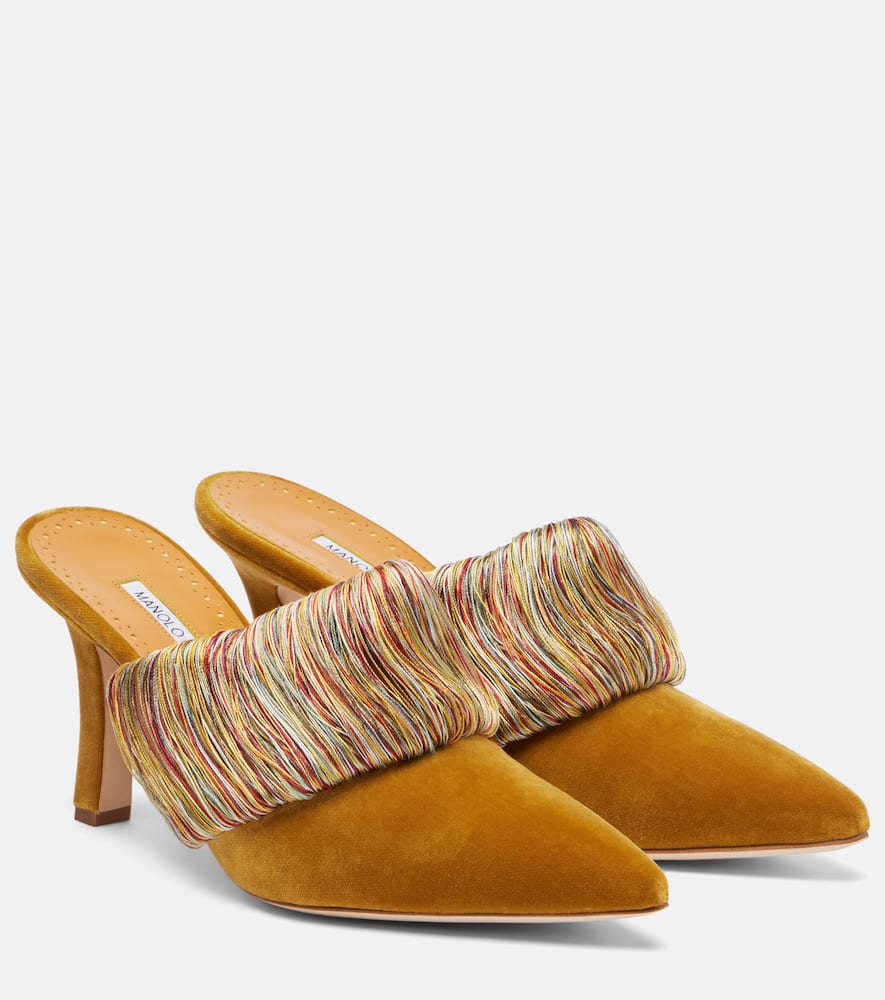Caldean 90 бархатные мюли Manolo Blahnik, Dyel 7011/Yoth 994Z
