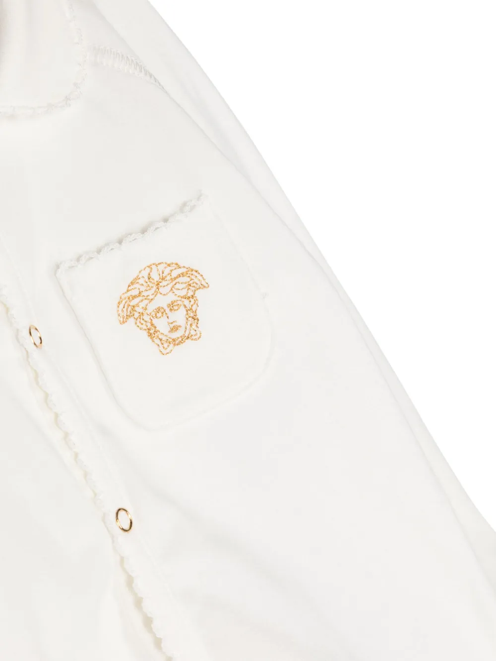 Комплект для новорожденного с вышивкой Medusa Head Versace Kids, белый — фото 2
