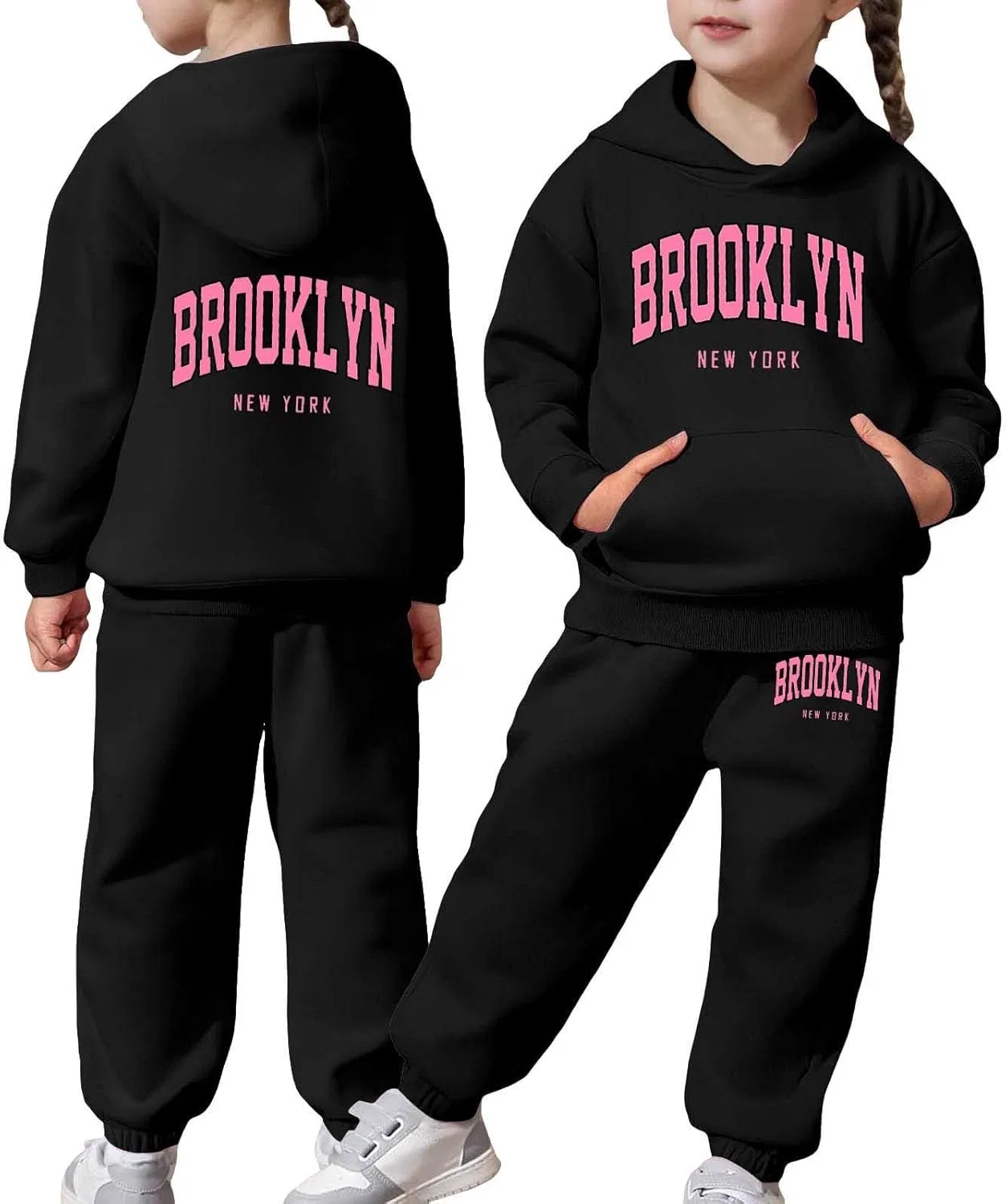 Детский спортивный костюм с принтом Brooklyn, черный