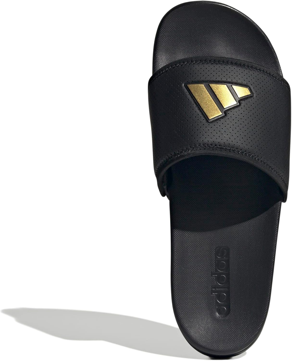Шлепанцы adidas Adilette Comfort (унисекс), черный/золотой — фото 2