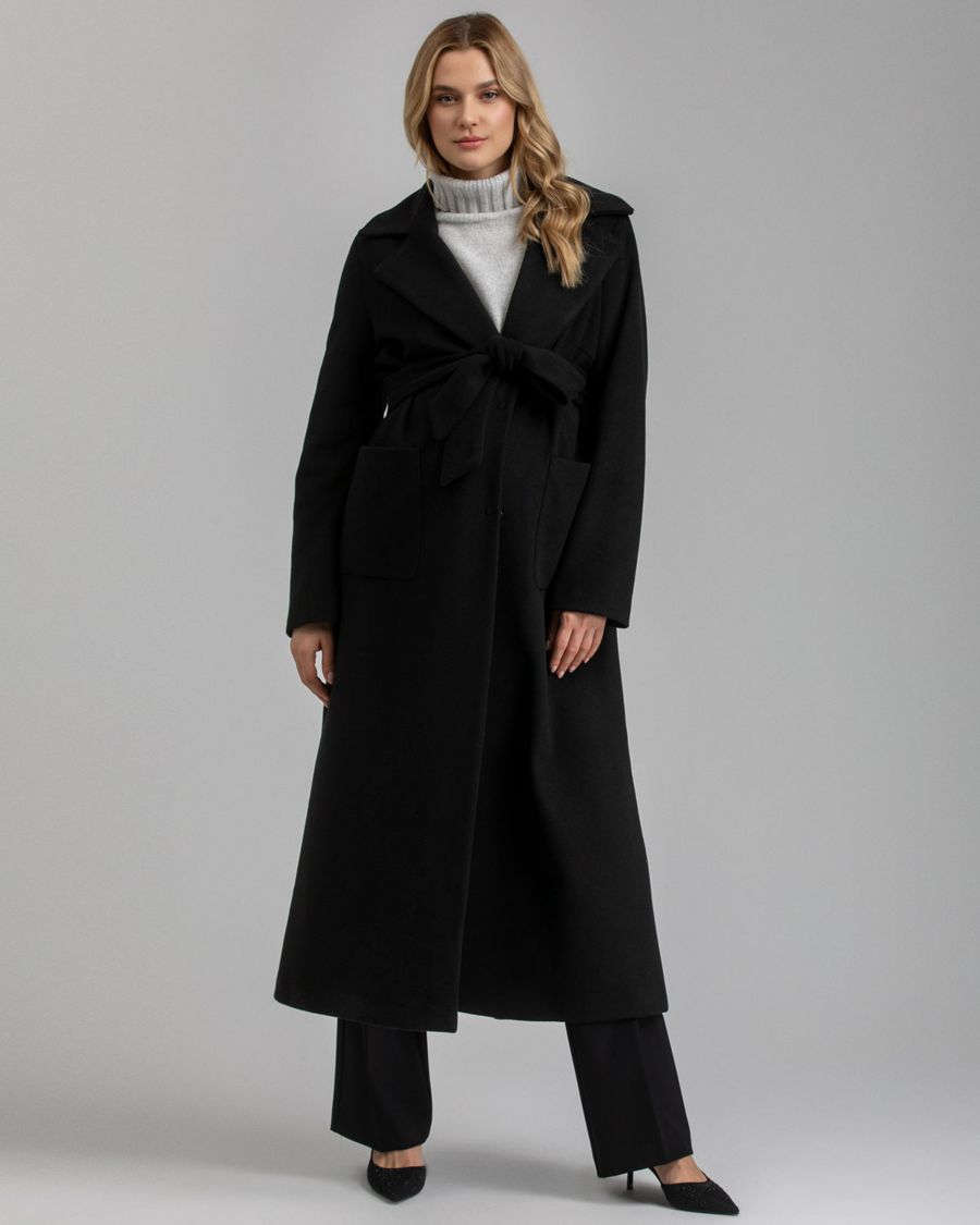 

Пальто для беременных Flaminia с широким воротником и поясом PIETRO BRUNELLI MATERNITY, Black