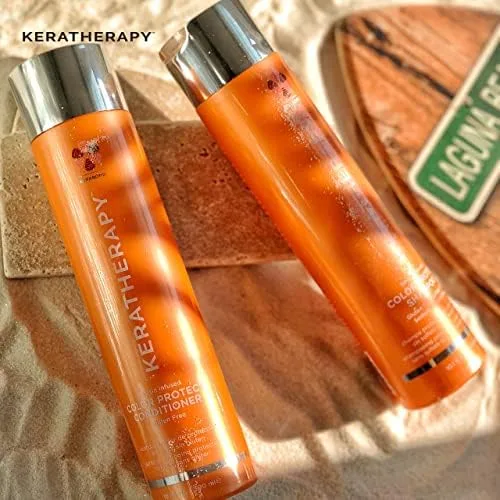 KERATHERAPY Keratin Infused Color Protect Conditioner, 1000 мл, без глютена, с технологией Kerabond, маслом красной малины и омега-3 и 6 — фото 4